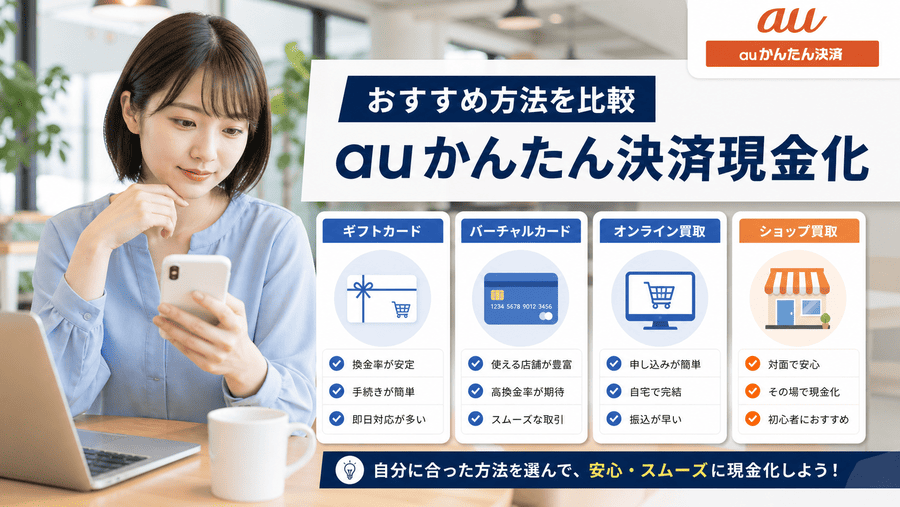 auかんたん決済現金化のおすすめ方法を比較