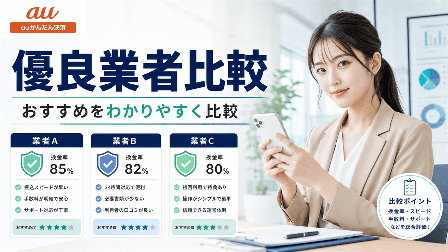 auかんたん決済現金化におすすめの優良業者比較