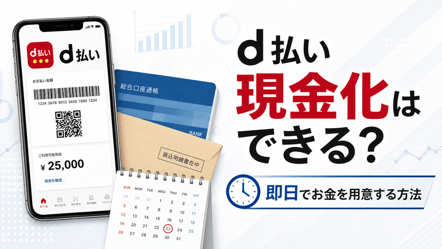 d払い現金化はできる？即日でお金を用意する方法を先に解説