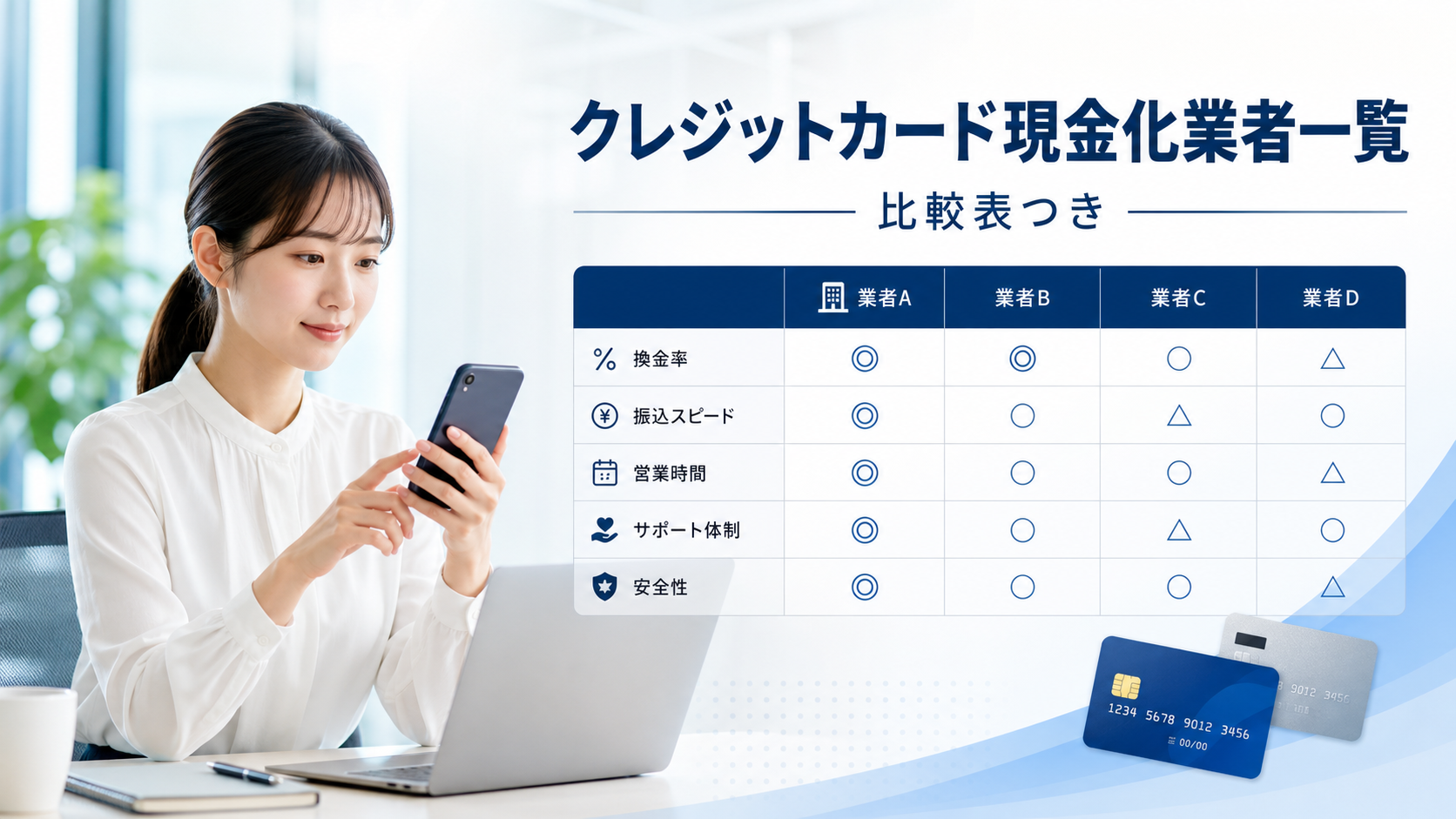 クレジットカード現金化業者一覧【比較表】