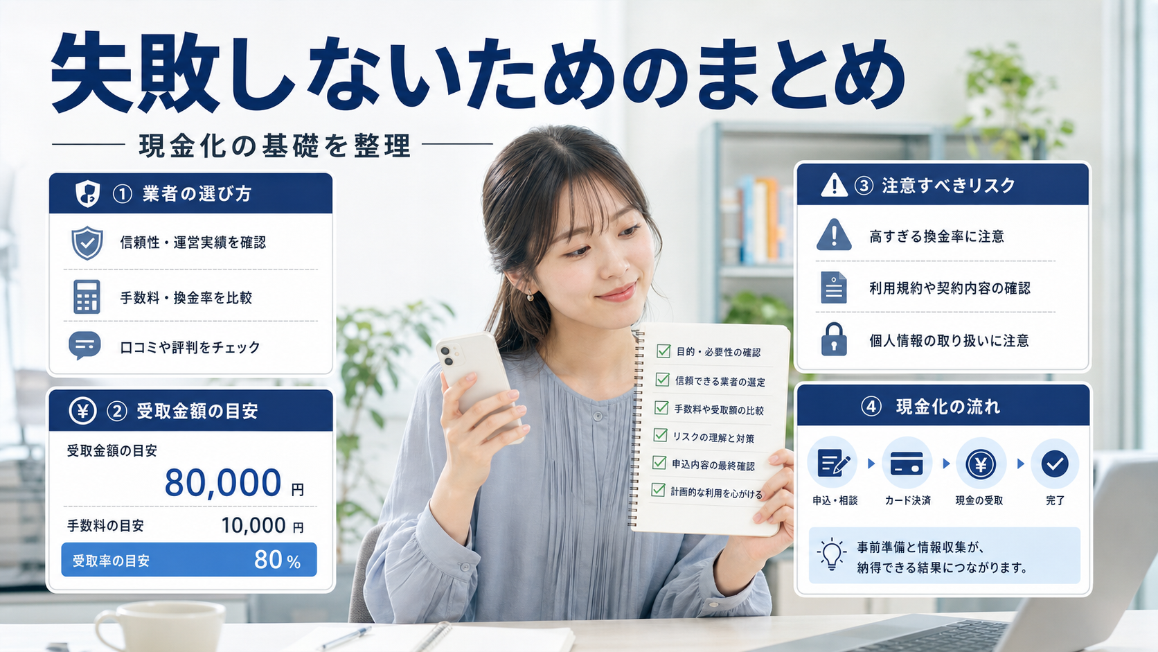 クレジットカード現金化で失敗しないためのまとめ