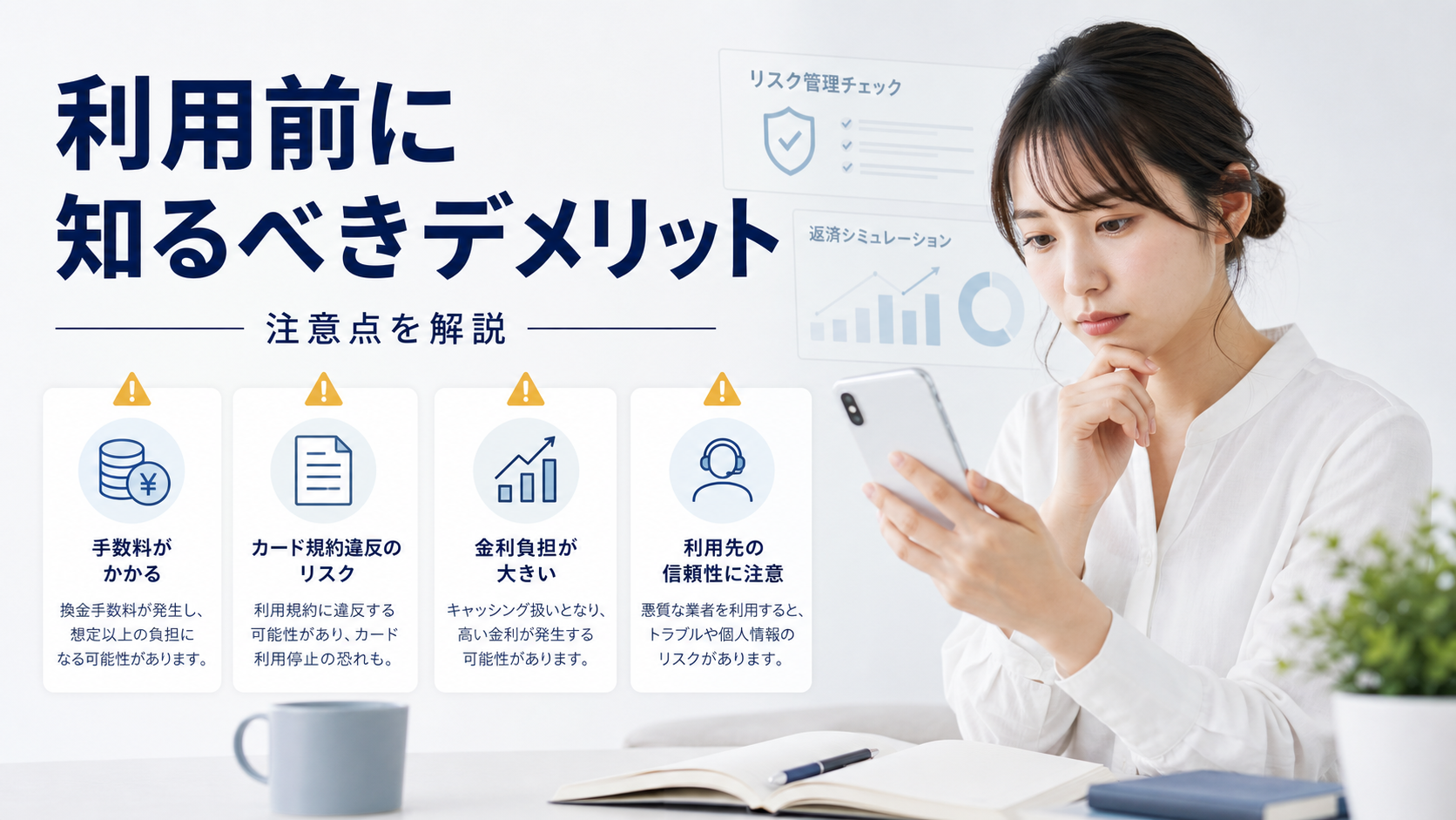 利用前に知っておくべきクレジットカード現金化のデメリット