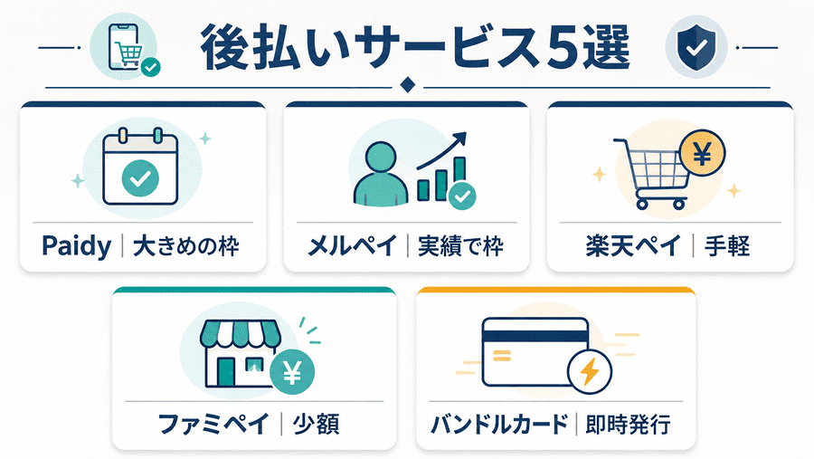 後払い現金化で今すぐ利用できるおすすめ後払いサービス5選