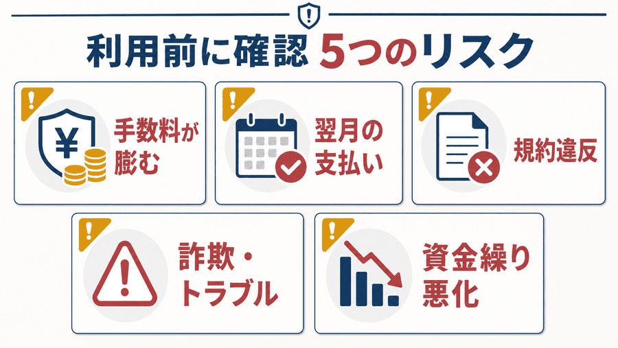 利用前に必ず確認すべき後払い現金化のリスクと注意点