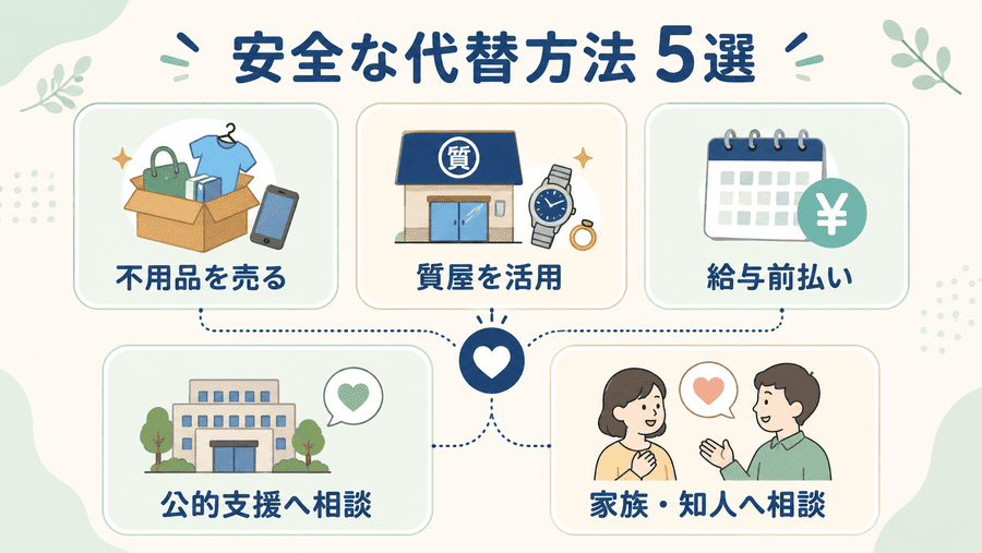後払い現金化以外の安全手段でお金を用意する代替方法5選