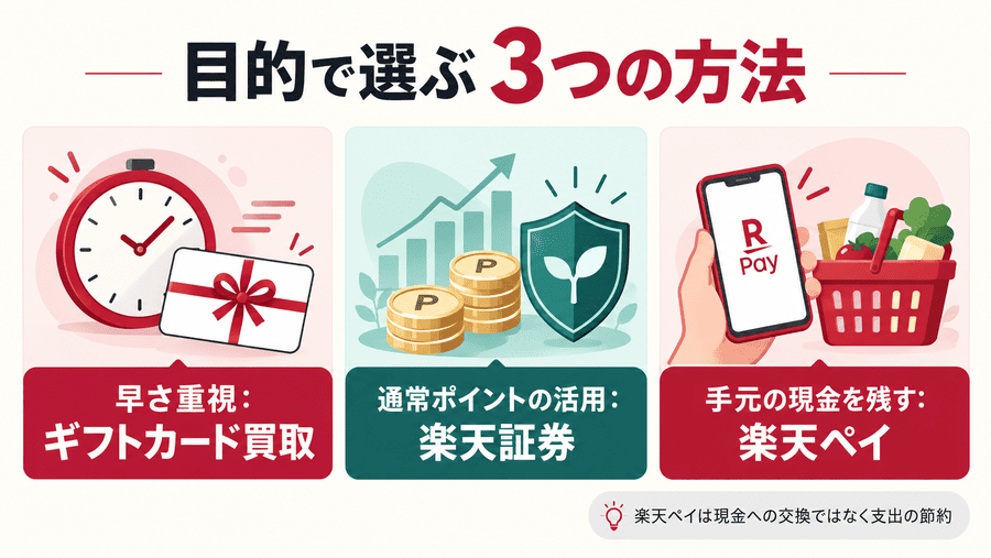 楽天ポイントを即日で現金化するならどの方法がベスト？