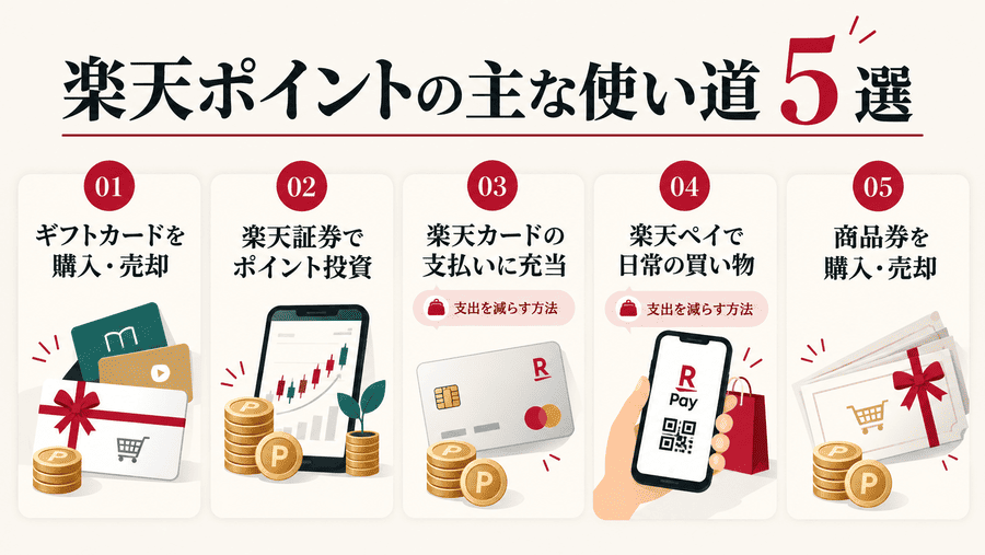 楽天ポイントを現金化する5つの方法