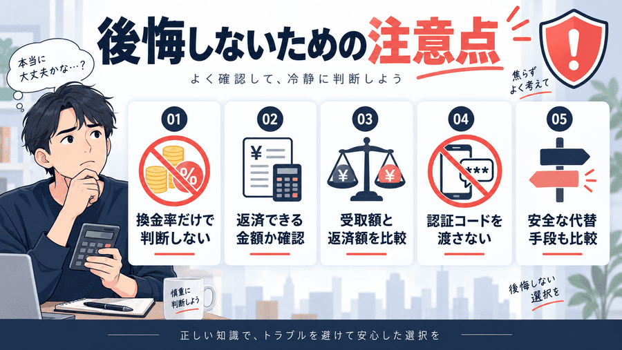 ペイディ現金化で後悔しないための注意点